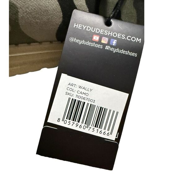 HEY DUDE Wally Shoes Sneakers Slip On Men’s Size 12 Multi Camo Camouflage NEW - Picture 8 of 9